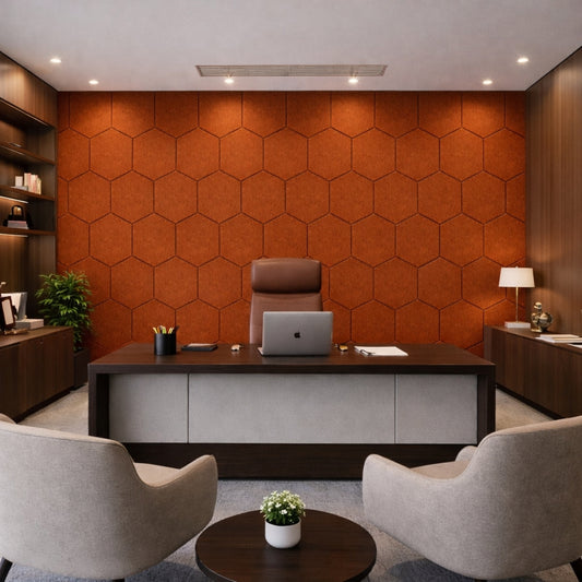 HexaFelt Bevelled Acoustic Panels | Rust | 7 Pcs