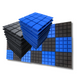 Turbo Acoustic Foam 1x1 ft, Charcoal + European Blue