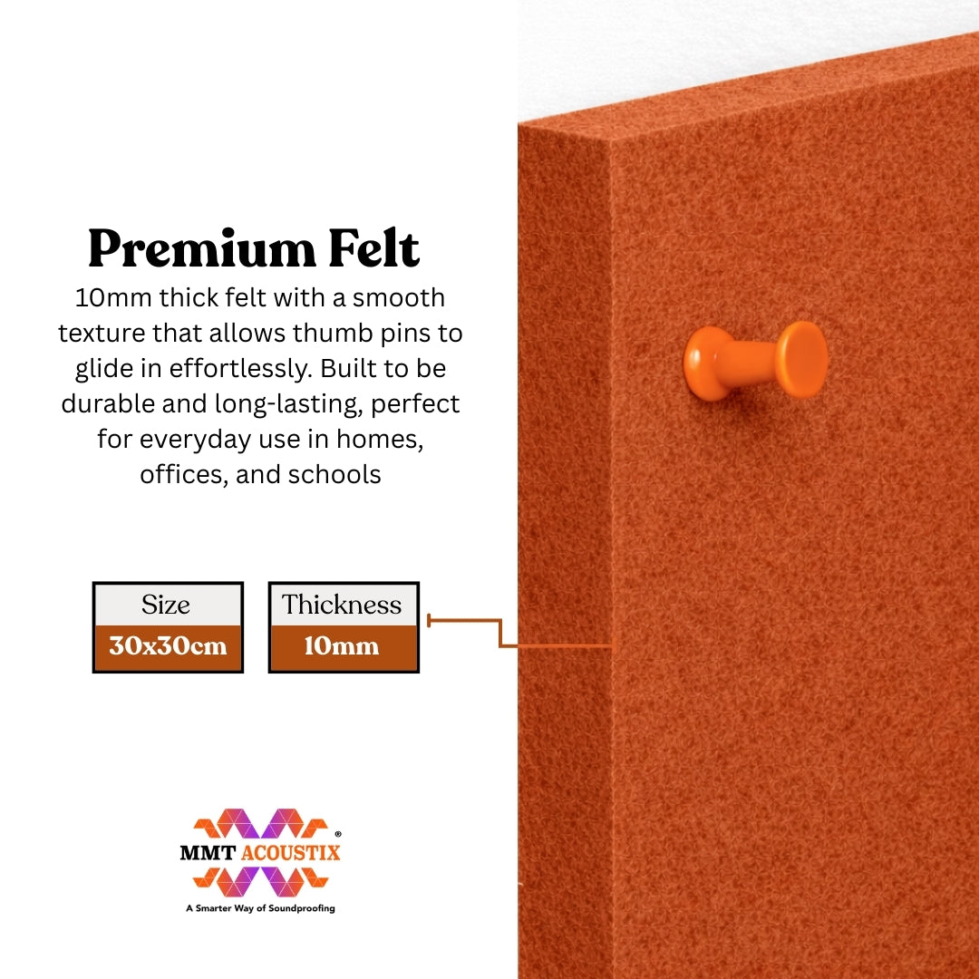 FeltPin Bulletin Board 30x30cm | Rust