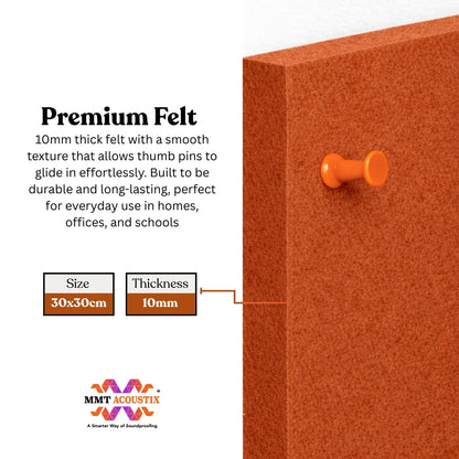 FeltPin Bulletin Board 30x30cm | Rust