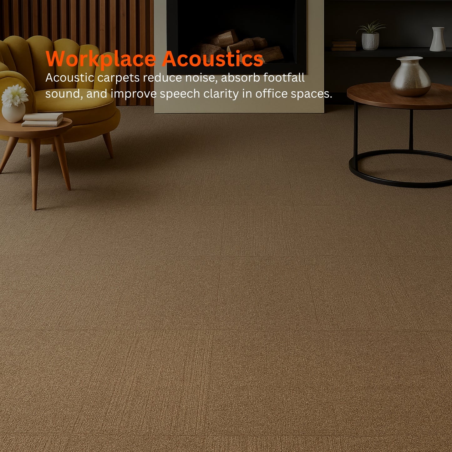 Acoustic Carpet Tiles | 50x50 cm | Sand Reef | 64 Sq Ft
