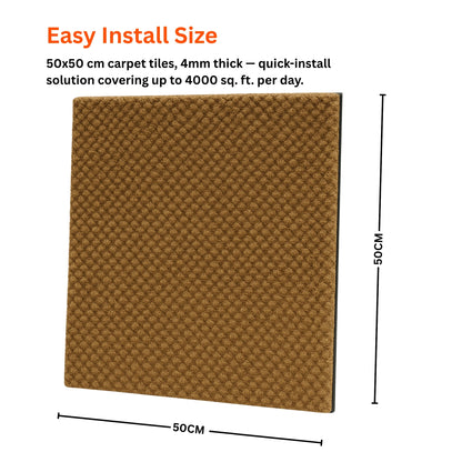 Acoustic Carpet Tiles | 50x50 cm | Sand Reef | 64 Sq Ft