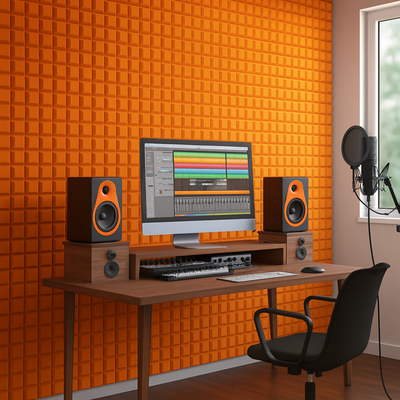 Turbo Acoustic Foam Panel 2" | 1 x 1 Feet | MMT Orange