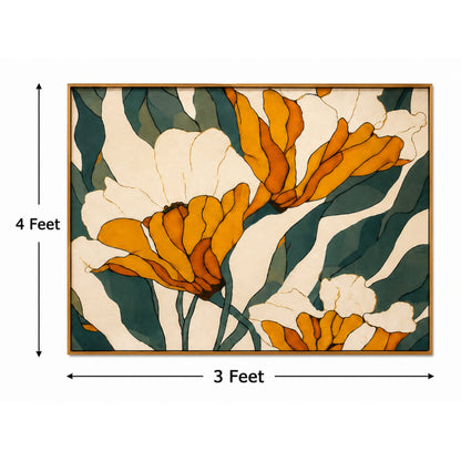 Amber Bloom – Designer Canvas Felt Acoustic Wall Panel (4 X 3)