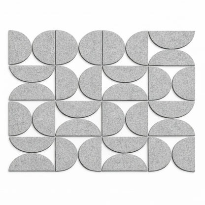Semi-Circle Felt Acoustic Panels 48”x48” | Pumice | 32 Pcs