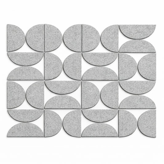Semi-Circle Felt Acoustic Panels 48”x48” | Pumice | 32 Pcs