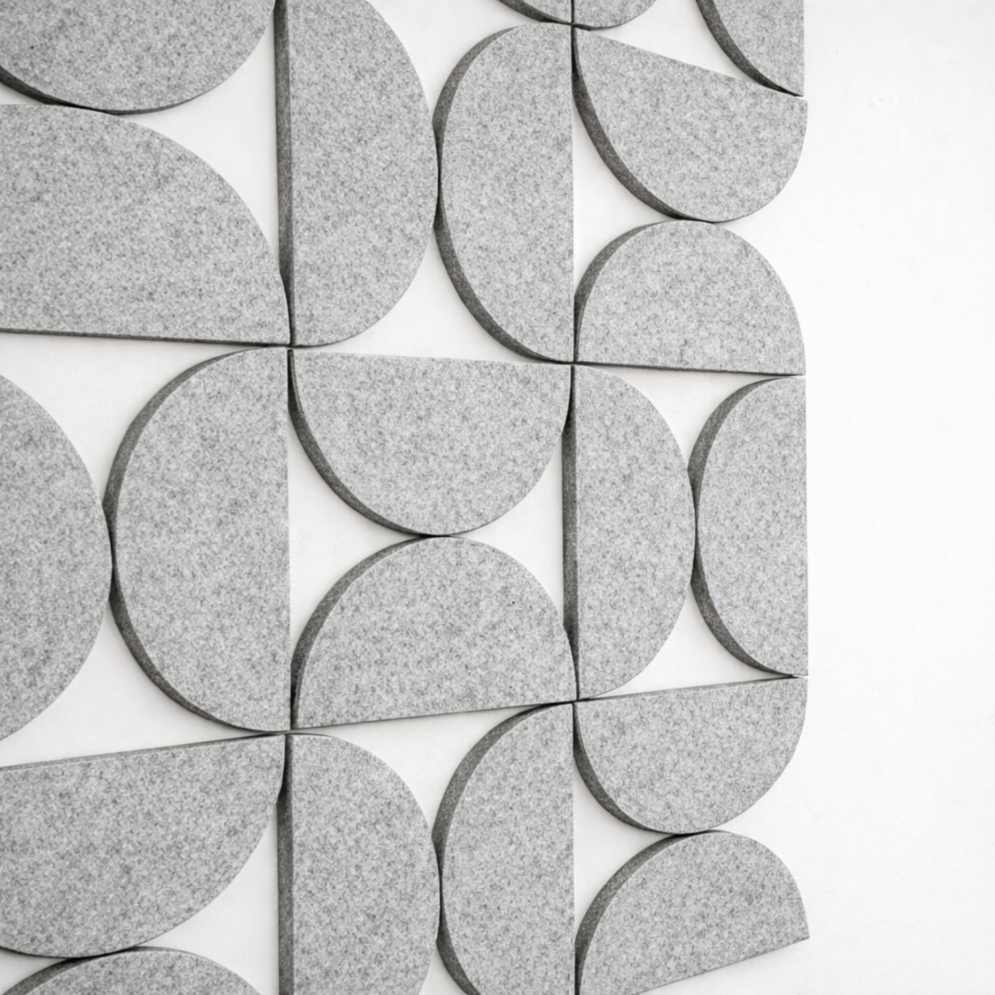 Semi-Circle Felt Acoustic Panels 48”x48” | Pumice | 32 Pcs