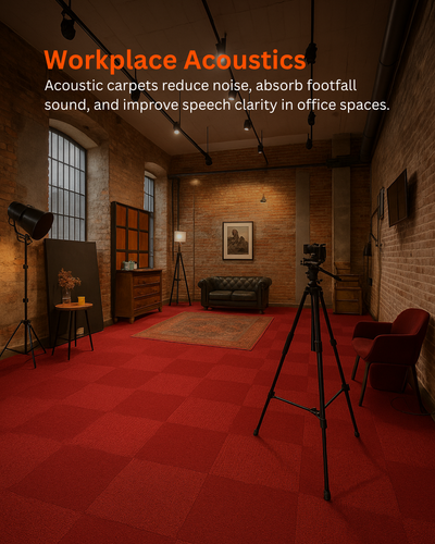 Acoustic Carpet Tiles - Blood Red