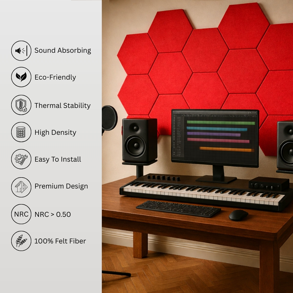 HexaFelt Bevelled Acoustic Panels | X-Mas | 7 Pcs