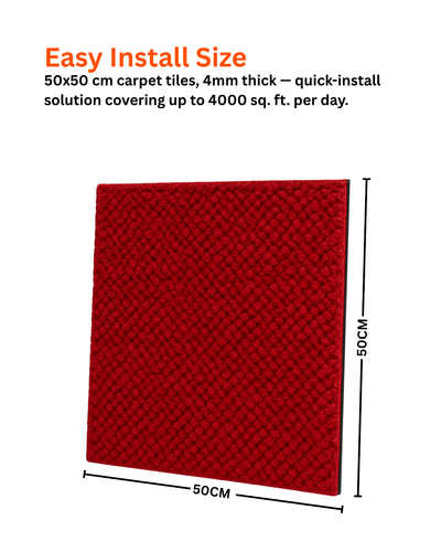 Acoustic Carpet Tiles - Blood Red