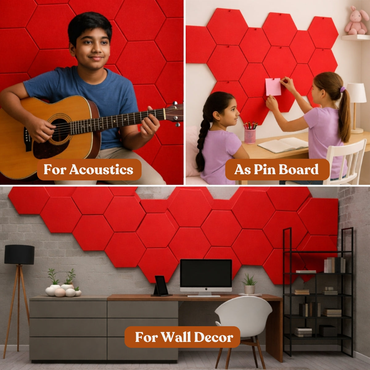 HexaFelt Bevelled Acoustic Panels | X-Mas | 7 Pcs