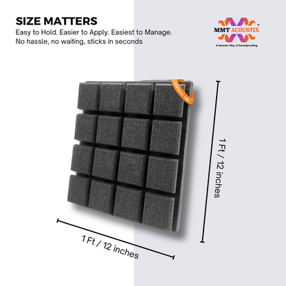 Turbo Acoustic Foam 1x1 ft, Charcoal + Wine