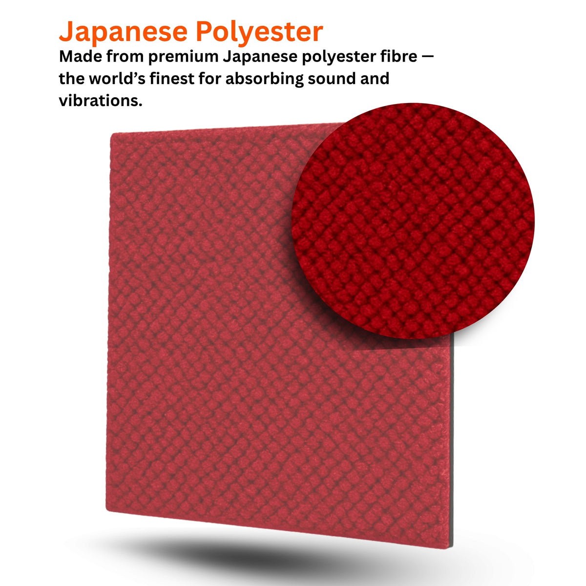 Acoustic Carpet Tiles | 50x50 cm | Rose Madder | 64 Sq Ft