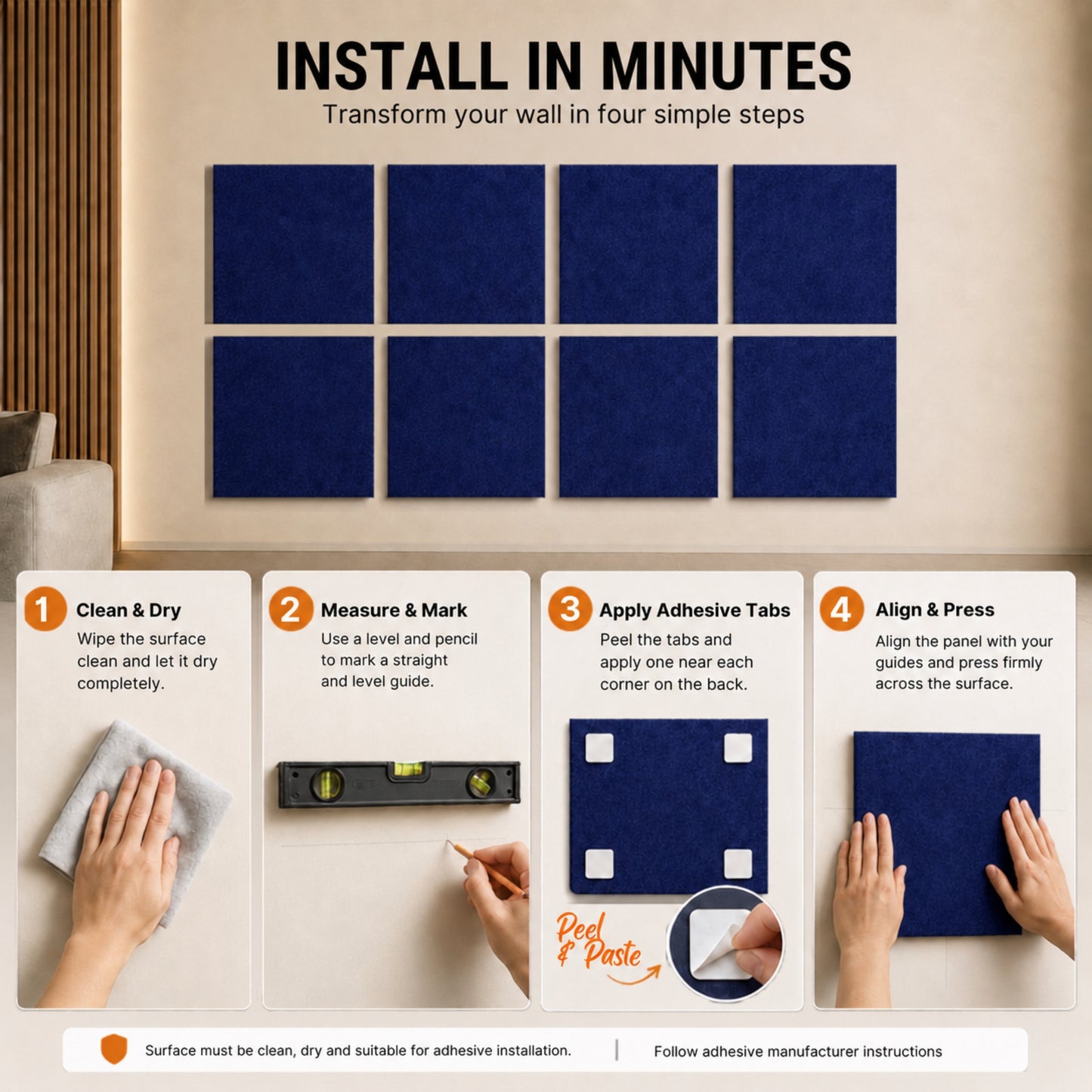 Felt PET Acoustic Panel | Office & Home Acoustics | Iris