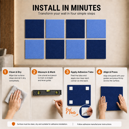Felt PET Acoustic Panel | Office & Home Acoustics | Arctic Blue