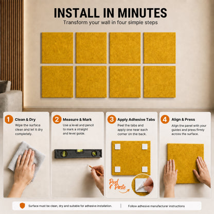 Felt PET Acoustic Panel | Office & Home Acoustics | Mustard