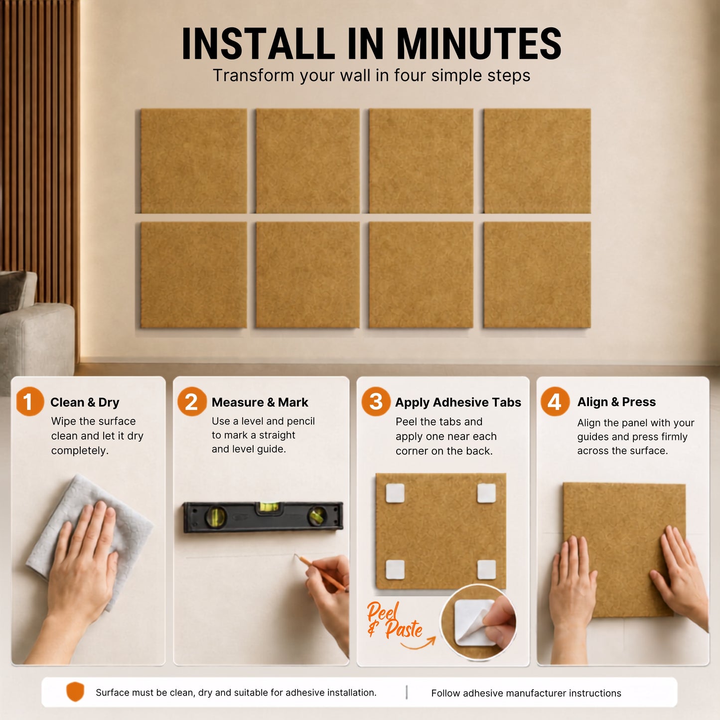 Felt PET Acoustic Panel | Office & Home Acoustics  | Camel