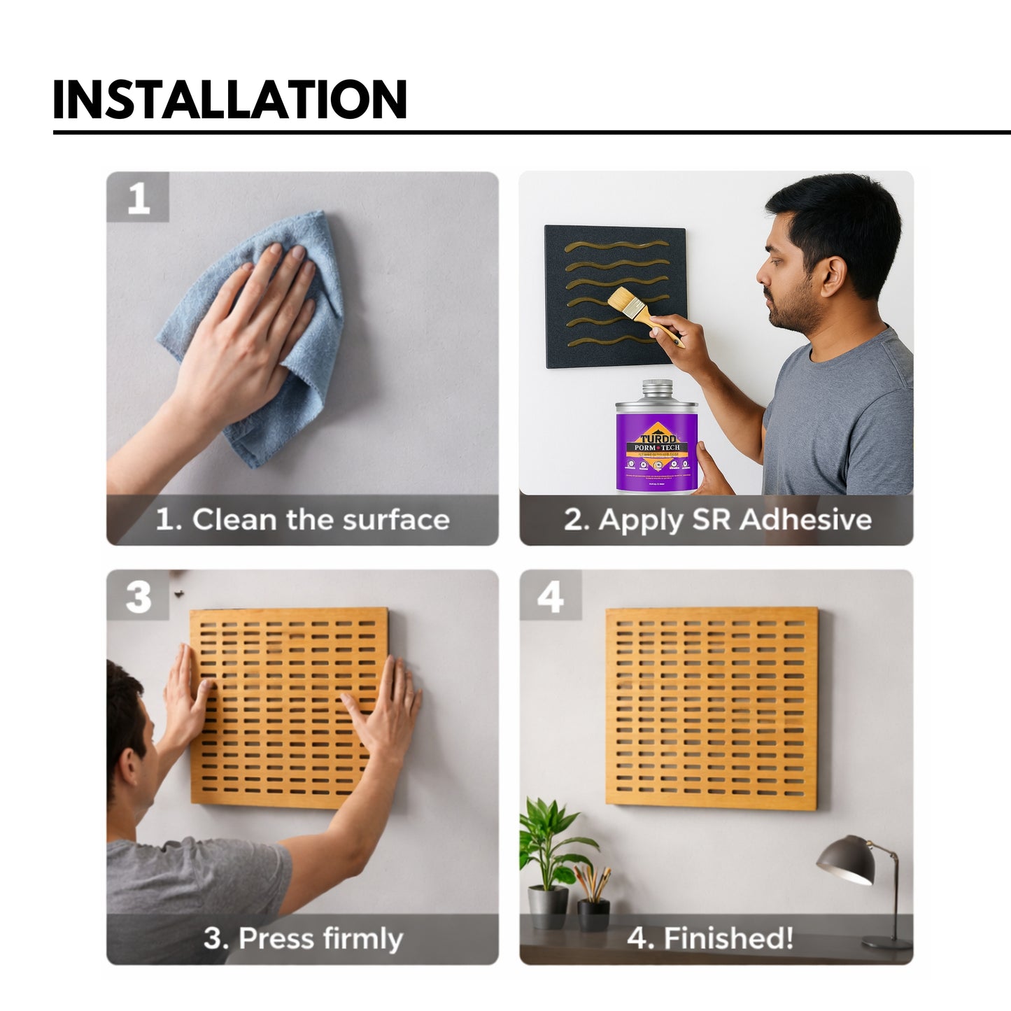 Acoustic Wooden Screens with Felt 2x2 ft - SX12