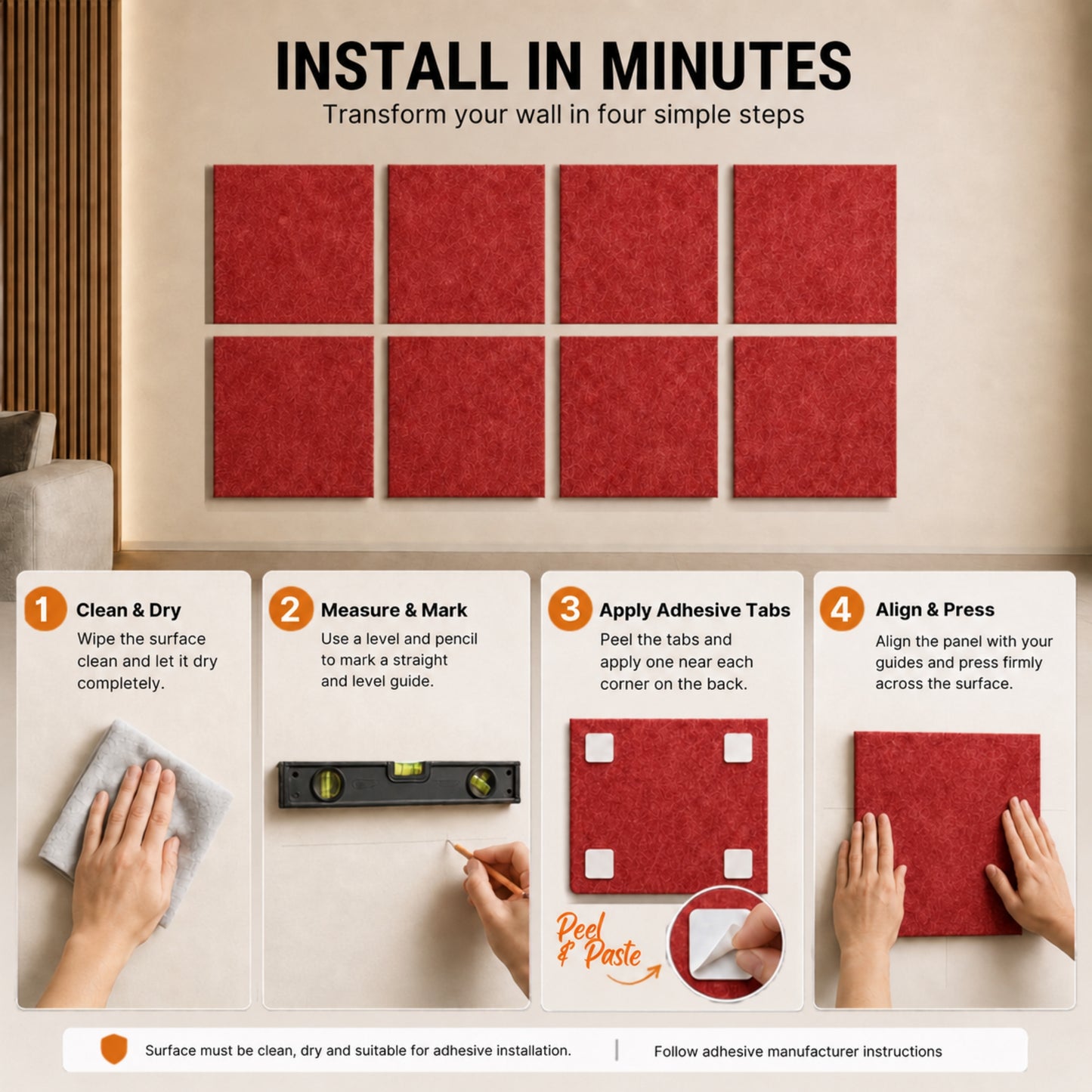 Felt PET Acoustic Panel | Office & Home Acoustics  | X-Mas