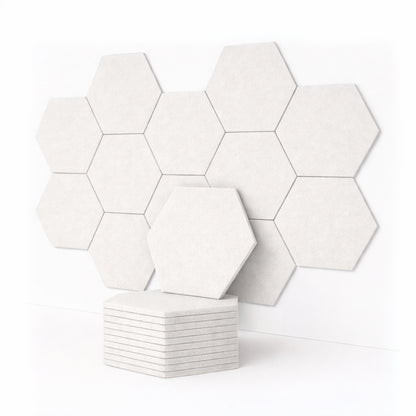 HexaFelt Bevelled Acoustic Panels | White | 7 Pcs