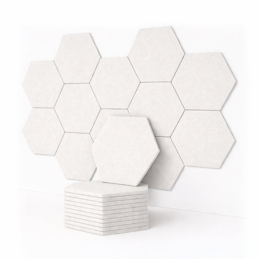 HexaFelt Bevelled Acoustic Panels | White | 7 Pcs