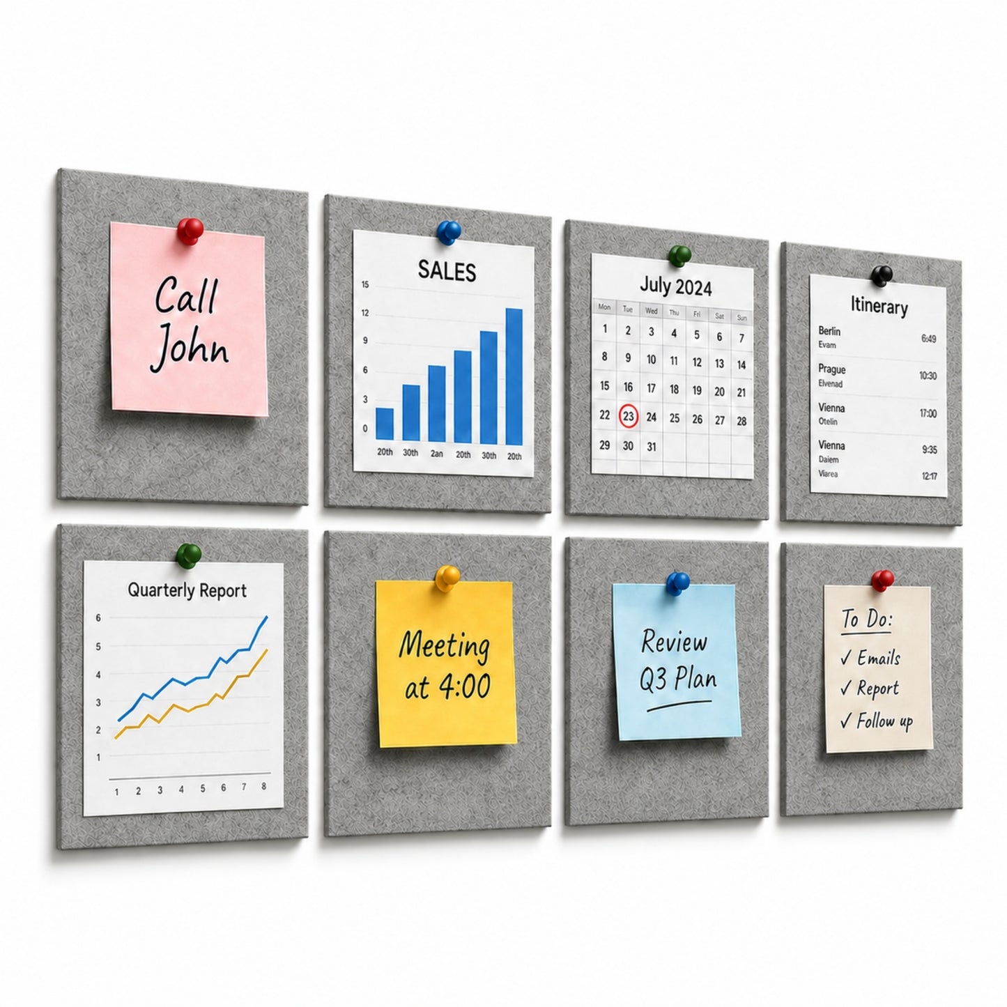 FeltPin Bulletin Board 30x30cm | Pumice