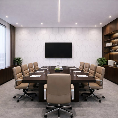 HexaFelt Bevelled Acoustic Panels | White | 7 Pcs