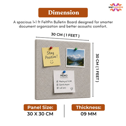 FeltPin Bulletin Board 30x30cm | Pumice