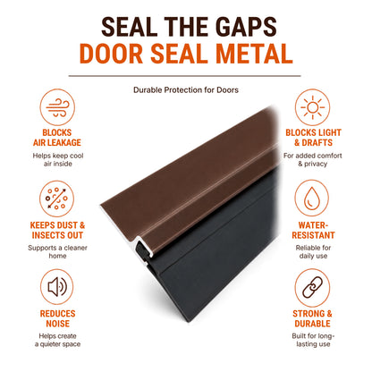 Door Seal Bottom Carbon Metal + Rubber Insulation 36" x 1.5"