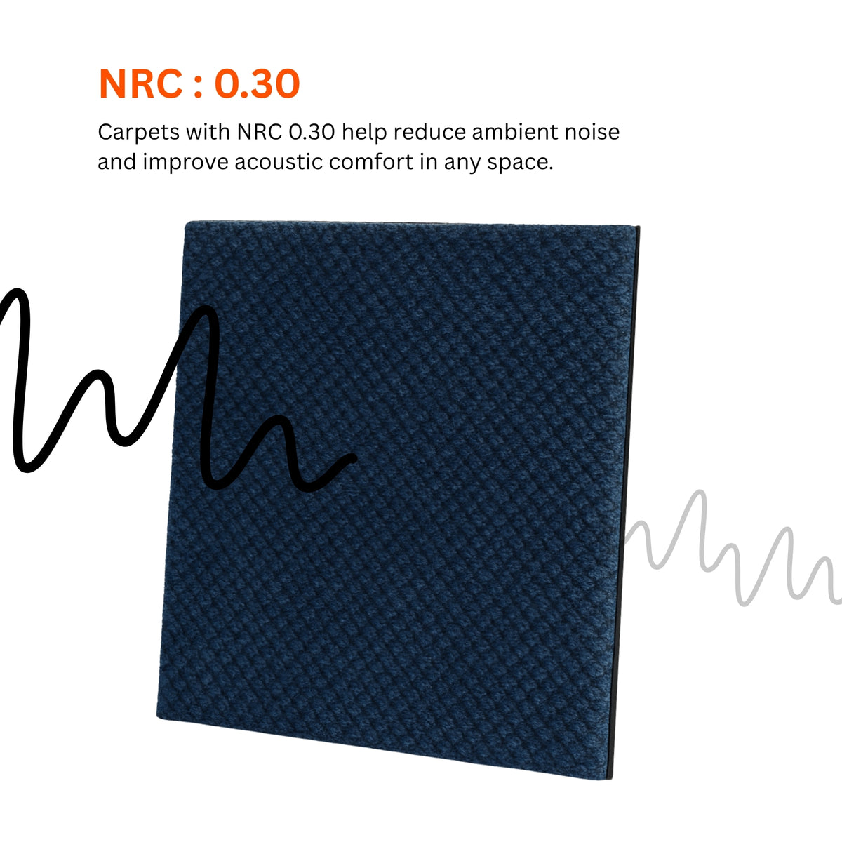 Acoustic Carpet Tiles | 50x50 cm | Marine Blue | 64 Sq Ft