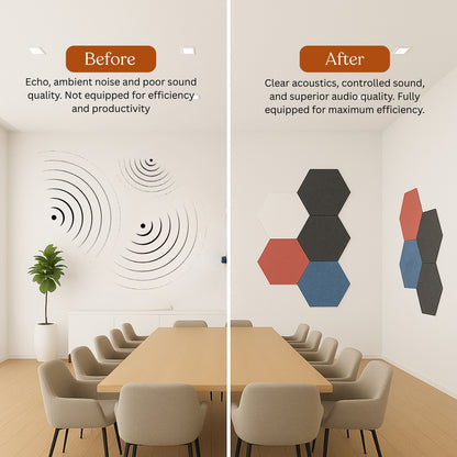 HexaFelt Bevelled Acoustic Panels | White | 7 Pcs