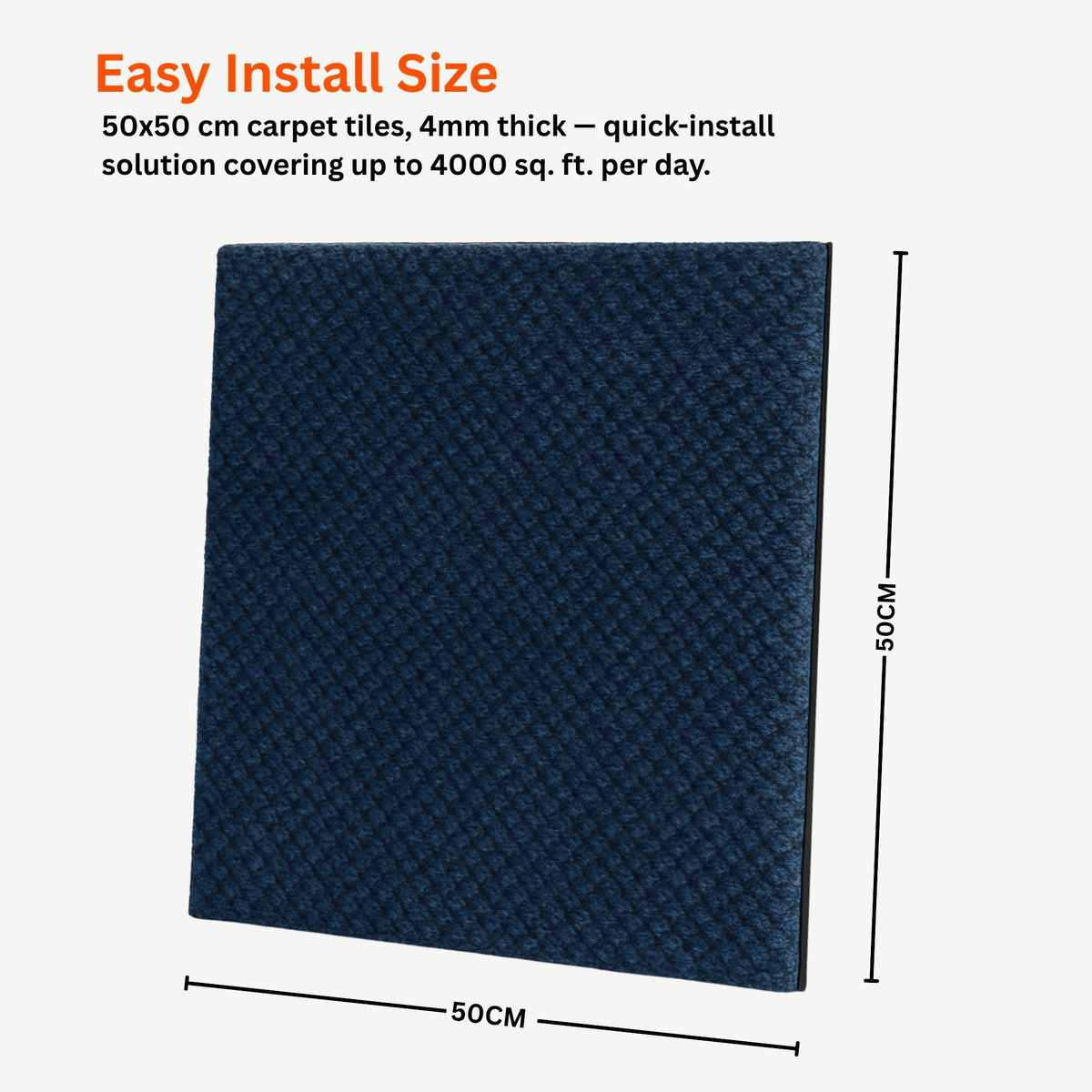 Acoustic Carpet Tiles | 50x50 cm | Marine Blue | 64 Sq Ft