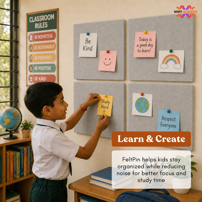 FeltPin Bulletin Board 30x30cm | Pumice