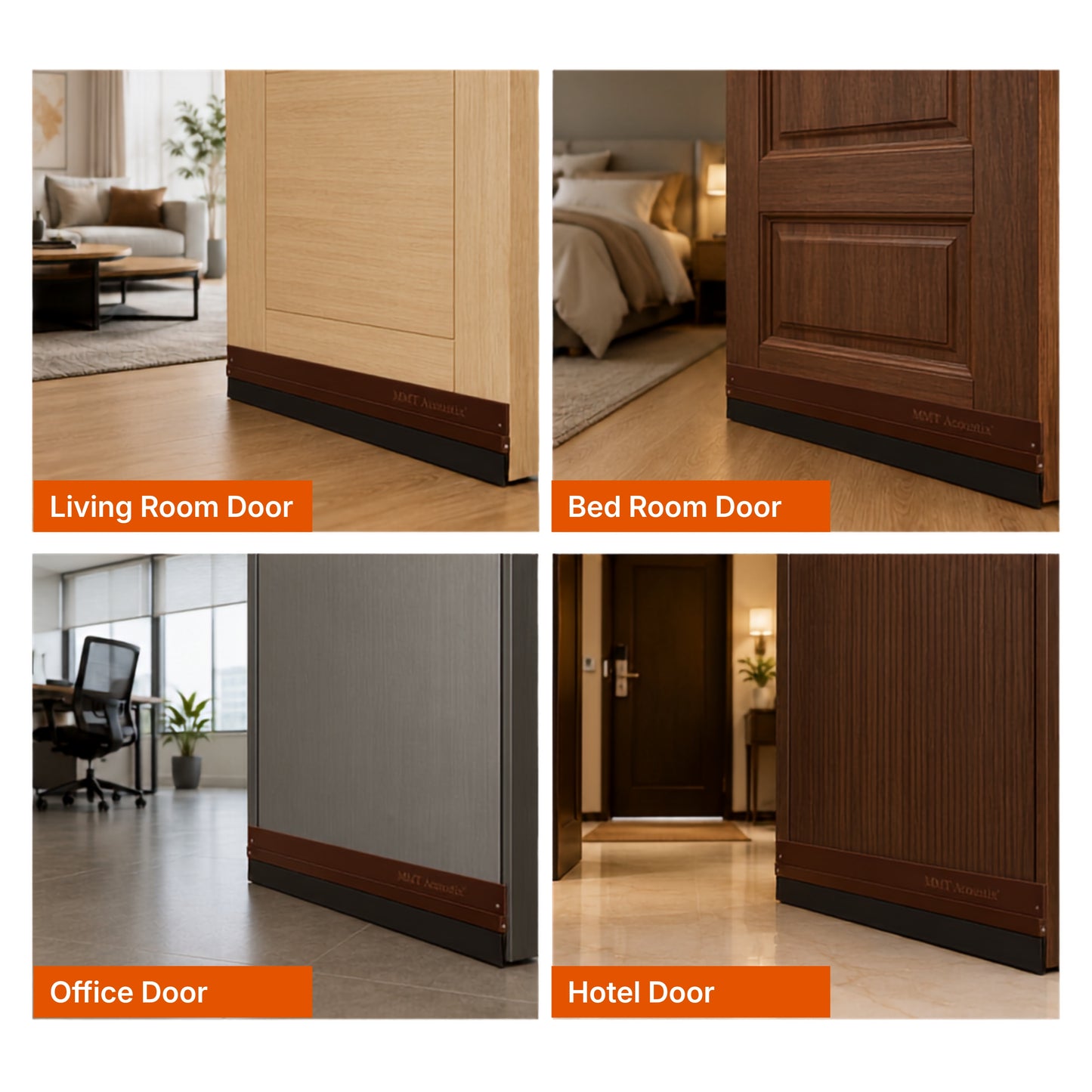 Door Seal Bottom Carbon Metal + Rubber Insulation 36" x 1.5"