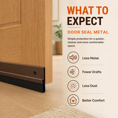 Door Seal Bottom Carbon Metal + Rubber Insulation 36" x 1.5"