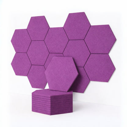 HexaFelt Bevelled Acoustic Panels | Berry | 7 Pcs