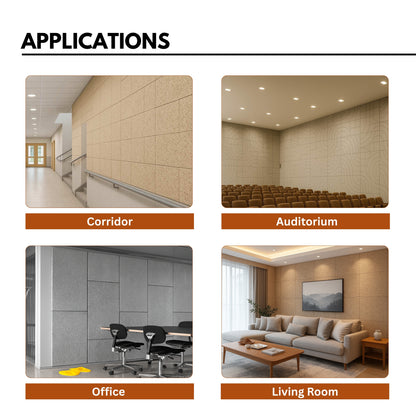 Wood Wool Acoustic Panels - 4x2 Ft, 20mm