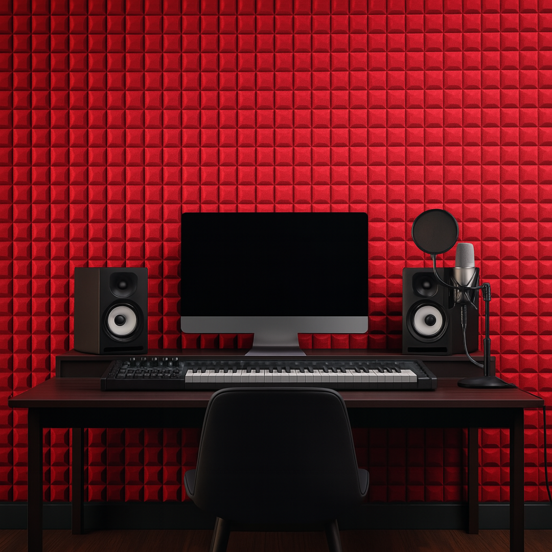 Turbo Acoustic Foam 1x1 ft, Flame Red