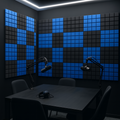 Turbo Acoustic Foam Panel 2" | 1 x 1 Feet | Pro Charcoal & European Blue