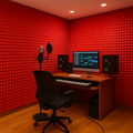 Pyramid Acoustic Foam Panel 1" | 1 X 1 feet | Flame Red