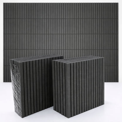 PET Acoustic Panels | 30x30cm Slats | Ash | 8 Pcs