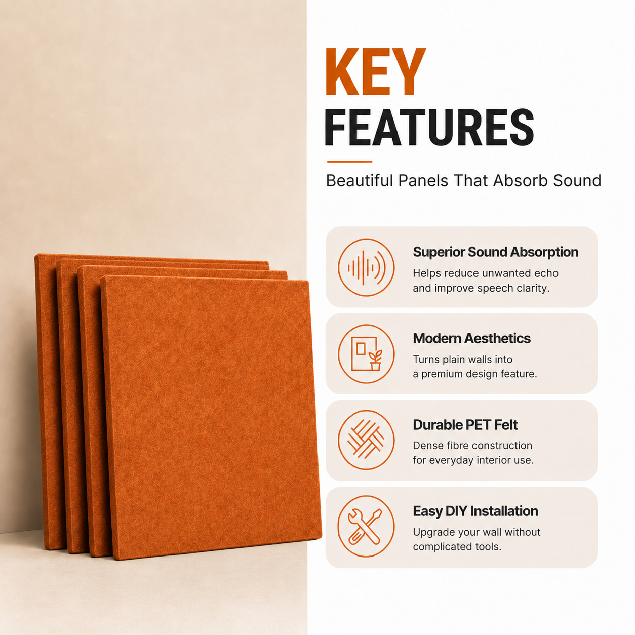 Felt PET Acoustic Panel | Office & Home Acoustics | Carrot