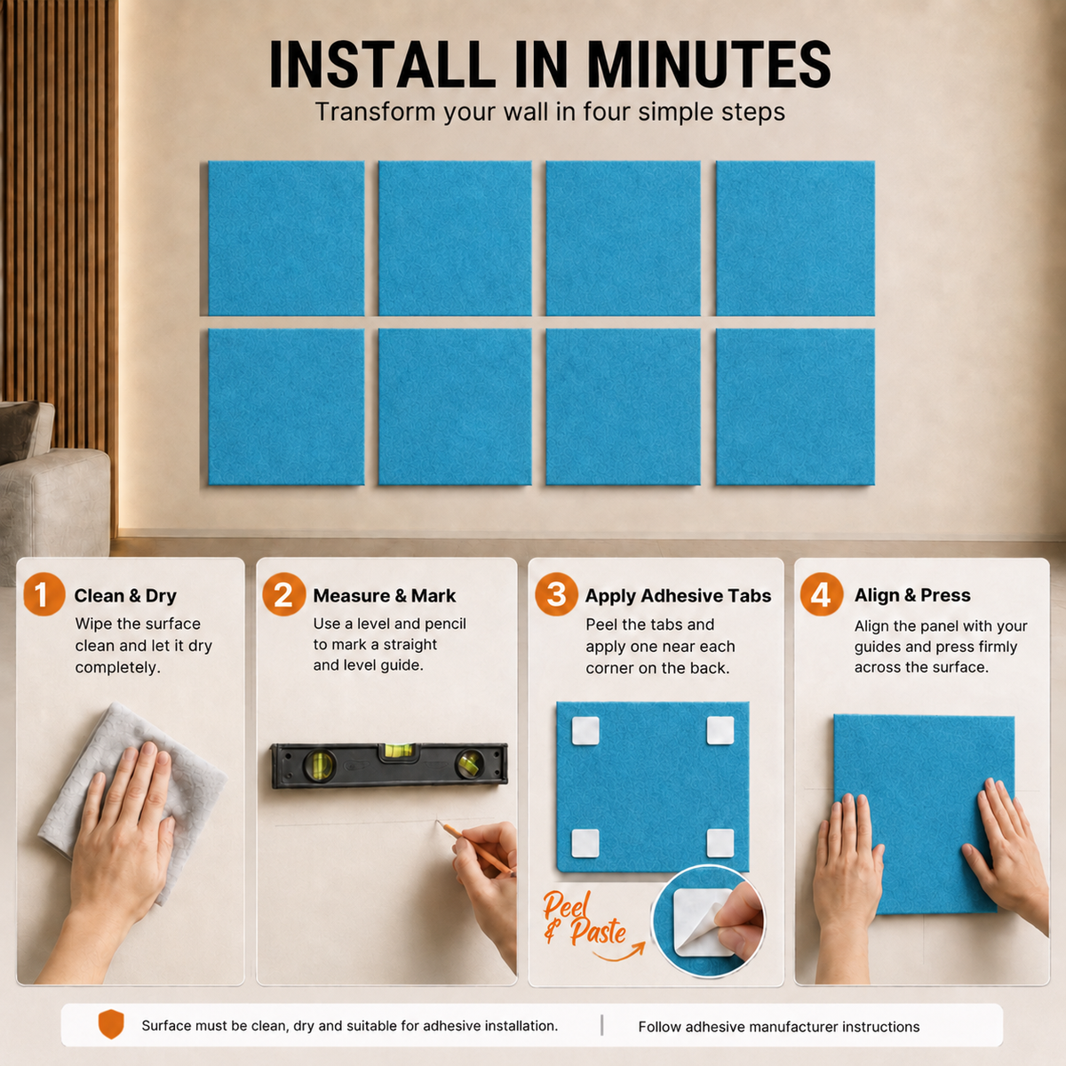 Felt PET Acoustic Panel | Office & Home Acoustics | Sky