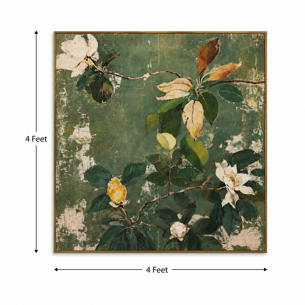 Verdant Magnolia – Printed Canvas Felt Acoustic Panel (4 X 4)