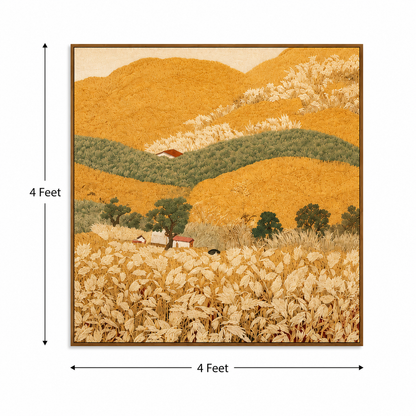 Golden Meadow – Printed Canvas Felt Acoustic Panel (4 X 4)