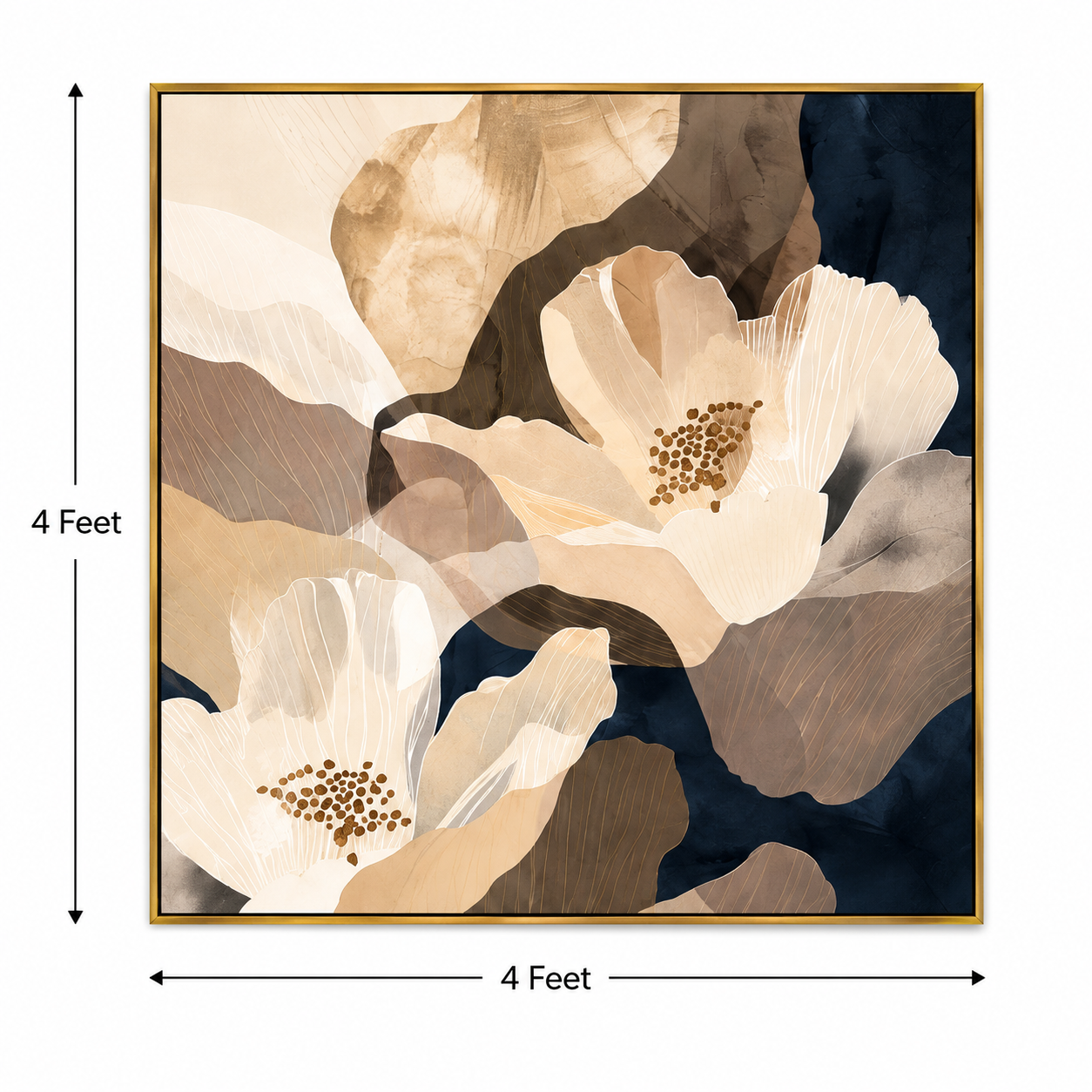Midnight Bloom Harmony – Printed Canvas Felt Acoustic Panel (4 X 4)