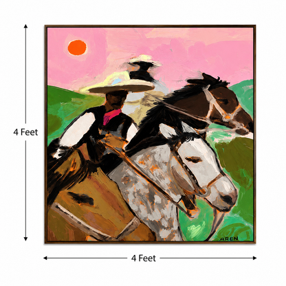 Sunset Gallop – Printed Canvas Felt Acoustic Panel (4 X 4)