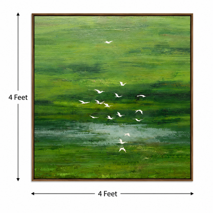 Emerald Flight – Printed Canvas Felt Acoustic Panel (4 X 4)
