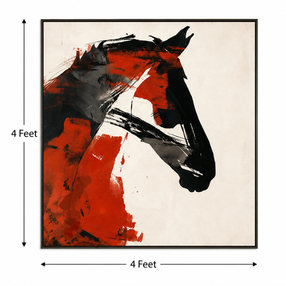 Crimson Stallion – Printed Canvas Felt Acoustic Panel (4 X 4)