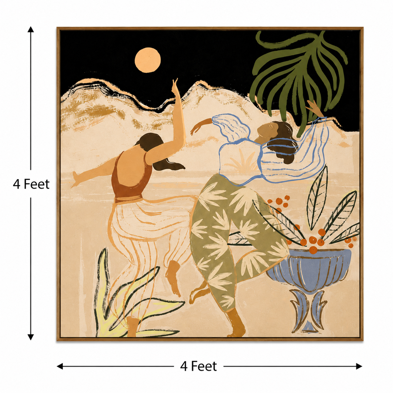 Moonlit Rhythm – Printed Canvas Felt Acoustic Panel (4 X 4)